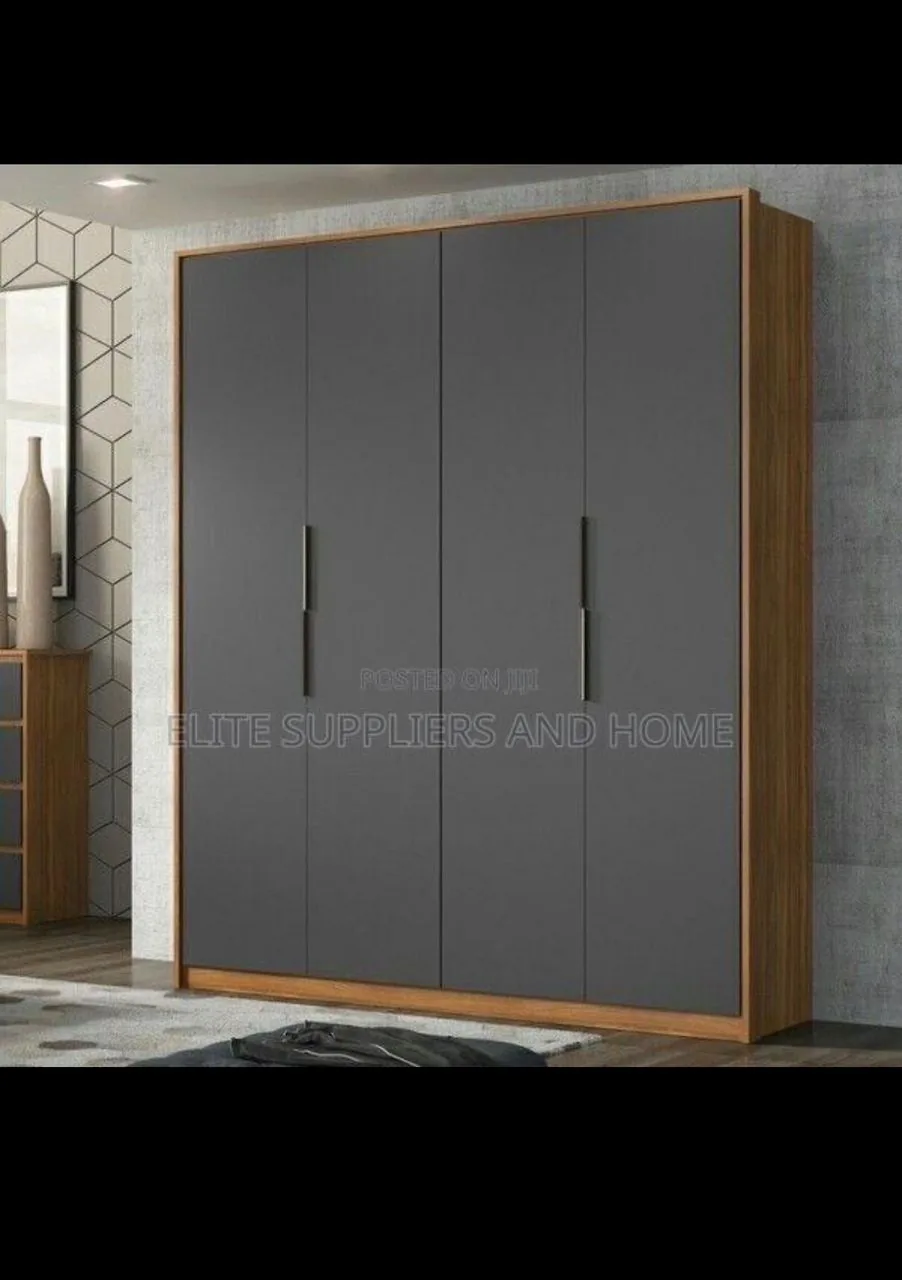 4-in-1 Grey & Wood Wardrobe — Wardrobes