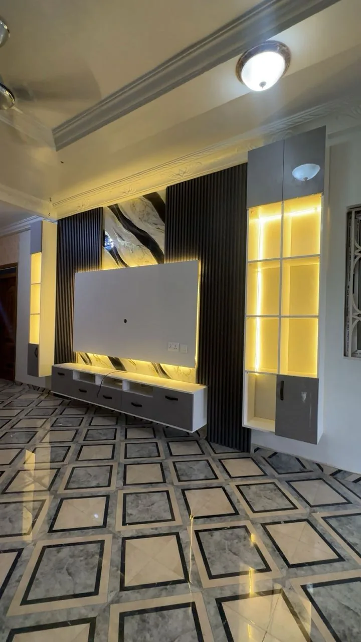 LED Marble TV Wall Unit — TV Units