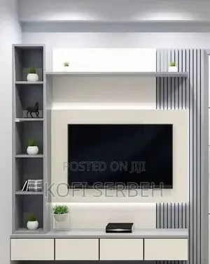 Fluted Panel LED TV Wall — TV Units